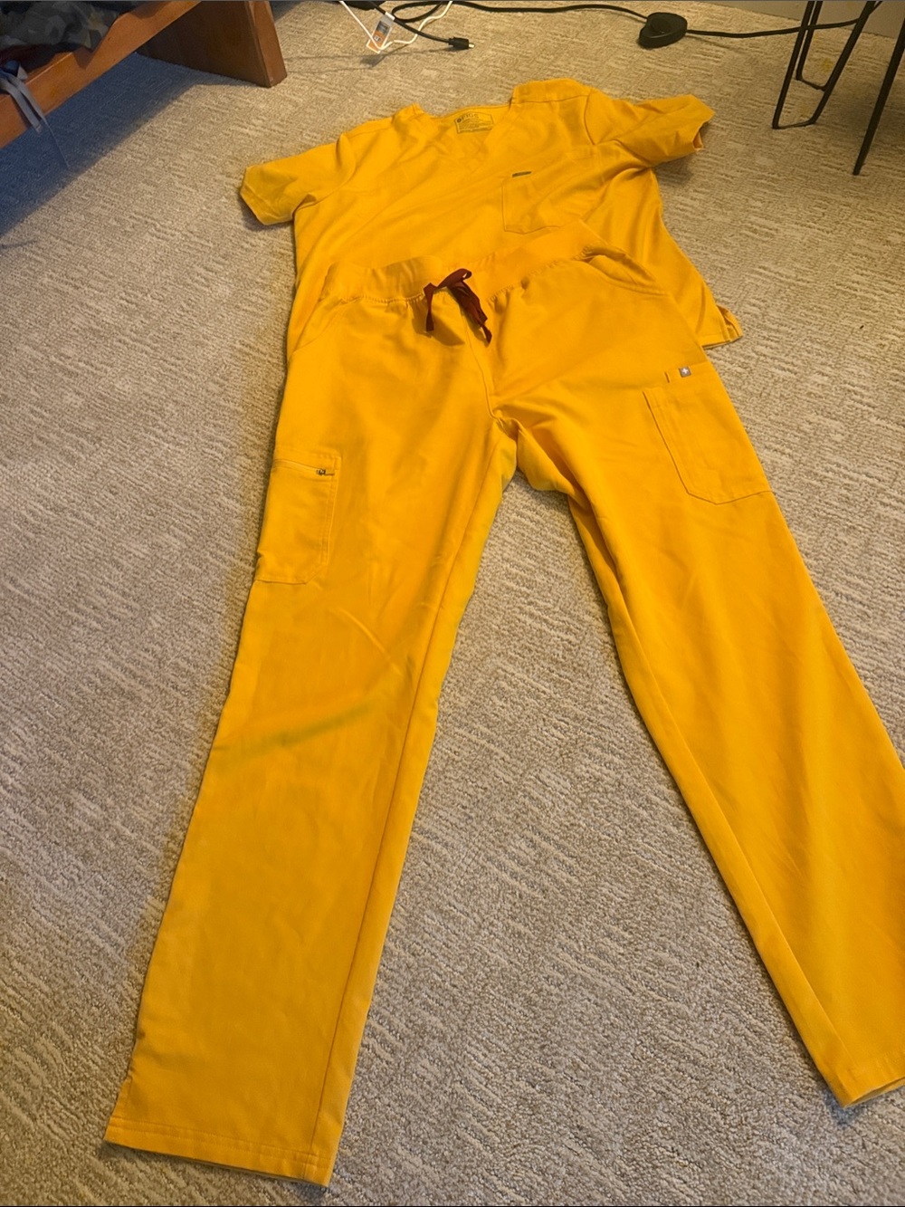 Figs Yellow high waisted Skinny YOLA XL, top XXL